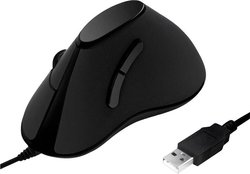 Myszka LogiLink® ergonomic Vertical Mouse, USB, czarna Mysz ergonomiczna USB LogiLink ID0158 1000 dpi