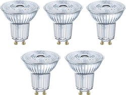 GU10  LED  4.3 W = 50 W  ciepła biel  W kształcie reflektora   Żarówka LED OSRAM 4058075090460 GU10 4.3 W = 50 W 350 lm ciepła biel 5 szt.