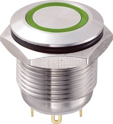 Przycisk wandaloodporny chwilowy TRU COMPONENTS GQ16F-10E/J/G/12V, 1 x wył/(wł), IP65, 1 szt.