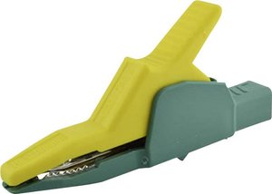 Zabezpieczone złącze krokodylowe złącze wtykowe, 4 mm CAT II 1000 V żółty SKS Hirschmann AK 2 B 2540 I