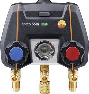 testo 550i - sterowany aplikacją cyfrowy rozdzielacz z Bluetooth i 2-drożnym blokiem zaworów Miernik czynnika chłodniczego testo 550i