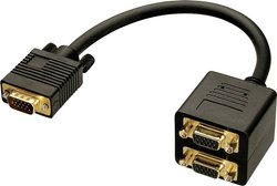 Adapter Y VGA LINDY 41214 LINDY VGA Splitterkabel, 2 Port, [1x złącze męskie VGA - 2x złącze męskie VGA]