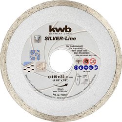 kwb 725170  Tarcza tnąca diamentowa Średnica 115 mm Średnica otworu 22.23 mm płytka ceramiczna, ceramika 1 szt.