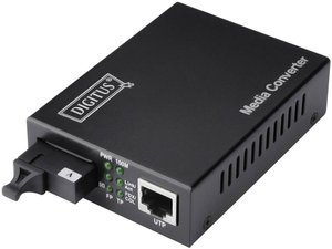 Konwerter mediów DIGITUS, Singlemode, BiDi, Typ WDM, Gigabit-Ethernet, Tx13 10nm / Rx15 50nm SC, do 20km Konwerter multimediów, sieciowy Digitus DN-82122 LAN, SC Simplex 1 GBit/s