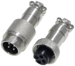 Złącze męskie okrągłe 453548, styki:4, 60 V/AC, 2 A, 1 zest.