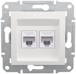 Schneider Electric, RJ45 kat. 6e UTP 2-drożny ICD UP, biały, Asfora, EPH4870121D Schneider Electric   Gniazdo danych RJ45  Asfora biały (RAL 9003) EPH4870121D