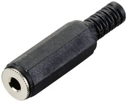 Złącze męskie jack 3,5 mm TRU COMPONENTS TC-10336020, niklowany, złącze żeńskie proste, 1 szt.