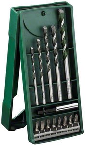 Zestaw wierteł uniwersalnych Mini-X-Line, 14 sztuk, 1 uniwersalny uchwyt magnetyczny Zestaw wierteł wielozadaniowych Bosch Accessories 2607017161 1 zest.