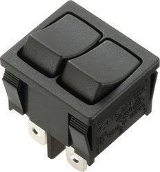 Przełącznik TRU COMPONENTS 1588077, 250 V/AC, 6 A, 2 x wył/wł, zatrzask, 1 szt.