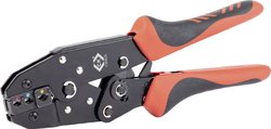 Szczypce zaciskowe z mechanizmem grzechotkowym do izolowanych złączy kablowych 0,5-6,0 mm² Zaciskarka C.K T3682A, 0.5 do 6 mm²
