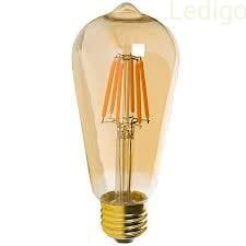 E27, Typ-ST64, Żarówka LED, 12W, Amber, Filament