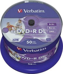 Verbatim DVD + R DL 8,5 GB Wrzeciono 8x 50 mm DVD+R DL Verbatim 43703 50 szt.