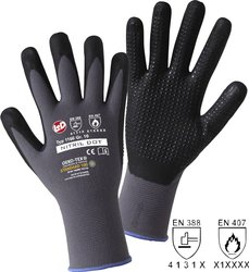 Rękawice robocze L+D NITRIL DOT 1166-10, Rozmiar rękawic: 10, XL, czarny, szary