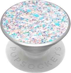 Stojak na telefon POPSOCKETS Sparkle Snow White  srebrny, efekt brokatu