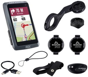 Sigma Sport ROX 12.1 EVO Zestaw czujników Night Grey - komputer rowerowy GPS ze zoptymalizowanym materiałem mapowym Nawigacja rowerowa Sigma ROX 12.1 EVO Sensor Set - Night Grey Bluetooth®, GPS, GLONASS