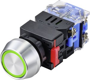 Przycisk TRU COMPONENTS LAS0-L-11EB/G/12V TC-9428136, 22 mm, 250 V, 5 A, 1 szt.