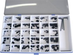 Wkręty dociskowe, DIN 913, DIN914, DIN 916, DIN 11, M2 - M6, zestaw, 306 szt.