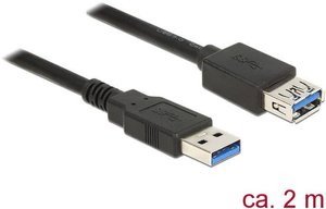 Kabel USB Delock DELOCK  Kabel USB 3.0 Typ-A St < Bu 2,0m, USB 3.2 Gen1 (USB 3.0), Złącze męskie USB-A, Złącze żeńskie USB-A, 2.00 m