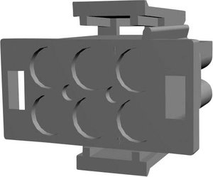 Obudowa złącza pin męskiego na kabel TE Connectivity 1-480704-0, Ilość pinów 6, Wymiary siatki: 6.35 mm, 1 szt.