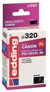 Edding Tusz Zamiennik Canon PGI-550PGBK XL Czarny  atrament Edding EDD-320 18-320, 1 szt.