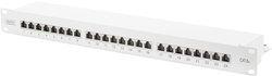 Professional DIGITUS kat. 6 A STP pole RJ45 24-portowy rozdzielacz, Klasa EA Panel krosowy, ekranowany Patchpanel Digitus DN-91624S-EA, 24 Porty, 483 mm (19''), 1 U