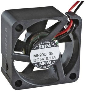 Wentylator osiowy SEPA MF20C05L, 5 V/DC, 1.3 m³/h, (D x S x W) 20 x 20 x 8 mm