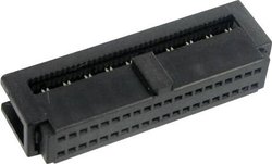 TRU COMPONENTS 1589659 Złącze żeńskie z reduktorem naprężeń kablowych Siatka: 1.27 mm Ilośc pinów: 40 Ilość rzędów: 2 1 szt.