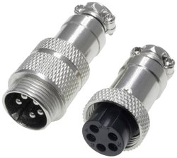 Złącze męskie okrągłe 453563, styki:5, 60 V/AC, 5 A, 1 zest.