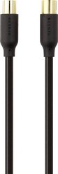 kabel anteny, SAT, Belkin F3Y057BT2M, [1x złącze męskie antenowe 75 Ω - 1x złącze żeńskie antenowe 75 Ω], 78 dB, 2.00 m, styki pozłacane , czarny