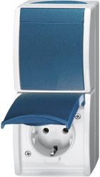 Przełącznik/Gniazdo Busch-Jaeger Ocean, natynkowy 2601/6/20 EW-53, niebieski, zielony 1 szt.