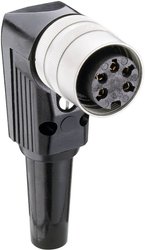 Złącze męskie okrągłe DIN WKV 50/6 Lumberg WKV 50/6 złącze żeńskie kątowe Ilość styków: 5  srebrny 1 szt.