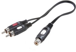 SpeaKa Professional SP-7869924  Cinch Audio Adapter Y [2x złącze męskie RCA/cinch - 1x złącze żeńskie RCA/cinch] czarny