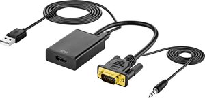 Konwerter VGA, HDMI SpeaKa Professional SP-6014508, 1x złącze M VGA, złącze męskie jack 3,5 mm na 1x złącze Ż HDMI