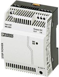 Zasilacz na szynę DIN Phoenix Contact STEP-PS/1AC/12DC/5, 12 V/DC, 5 A, 60 W