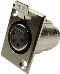 Złącze męskie XLR Cliff FC6120 FC6120, niklowany, złącze żeńskie z kołnierzem, wyjście proste, 1 szt.