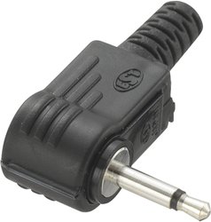 Złącze męskie jack 2,5 mm TRU COMPONENTS 718989, niklowany, złącze męskie kątowe, 1 szt.