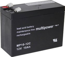 Akumulator ołowiowy multipower PB-12-10-6,35 MP10-12C, AGM, 12 V, 10 Ah