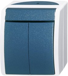 Przełącznik seryjny Busch-Jaeger Ocean, natynkowy 2601/5 W-53, niebieski, zielony 1 szt.