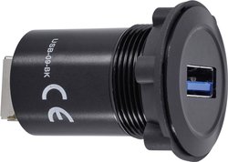 Gniazdo USB 3.0 do zabudowy TRU COMPONENTS USB-09-BK 1243951, 1 szt.