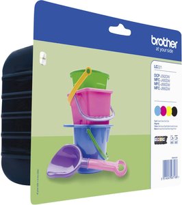 Brother  atrament  LC-221  Combi-Pack  Czarny, Cyjan, Magenta, Żółty  LC221VALBPDR Brother atrament LC-221 tusz oryginalny Combi-Pack Czarny, Cyjan, Magenta, Żółty LC221VALBPDR