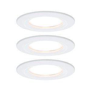 Oprawa wpuszczana LED 3-Step-Dim Nova Zestaw podstawek do monet sztywny IP44 okrągły 78mm Coin 3x6W 3x460lm 230V 2700K biały mat Wbudowane oświetlenie łazienkowe Paulmann Nova 93496 LED LED 18 W biały (matowy) 470 lm