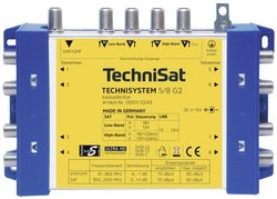 Multiprzełącznik SAT TechniSat Technisystem 5/8 G2, DC-NT Wejścia (multi-switch): 5 (4 sat/ 1 naziemne) Ilość uczestników: 8