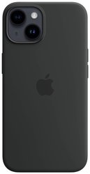 Apple Silicon Case MagSafe Case Apple iPhone 14 czarny Ładowarka indukcyjna, Odporny na wstrząsy