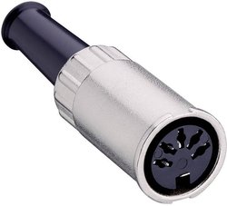 Gniazdo DIN z zamkiem bagnetowym Lumberg 0122 07-1, 7 pin, 4 A, 60 V, niklowane