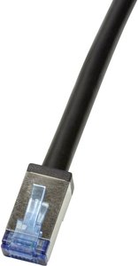 Kabel krosowy LogiLink CQ7093S Outdoor CAT 6A S/FTP PCW+PE, czarny, 10 m. Kabel LAN LogiLink CQ7093S, 1 szt., RJ45, CAT 6a, S/FTP, 10.00 m, czarny