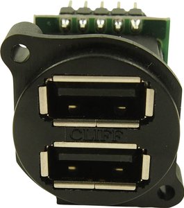 Podwójne gniazdo USB o konstrukcji XLR Cliff CP30090, 1 szt.