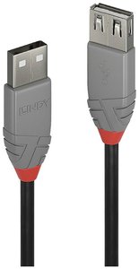 Kabel USB LINDY, USB 2.0, Złącze męskie USB-A, Złącze żeńskie USB-A, 0.20 m