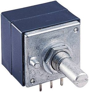 Potencjometr obrotowy pyłoszczelny stereo 0.05 W 10 kΩ ALPS  1 szt.