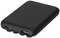 Power bank z certyfikatem Qi do podłączenia do urządzenia, 5000 mAh, 18,5 Wh, czarny Powerbank indukcyjny Deltaco - a nordic brand PB-Q1000, 5 V przez USB