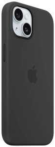 Apple Silicon Case MagSafe Futerał backcase Apple iPhone 15 czarny Ładowarka indukcyjna, Odporny na wstrząsy